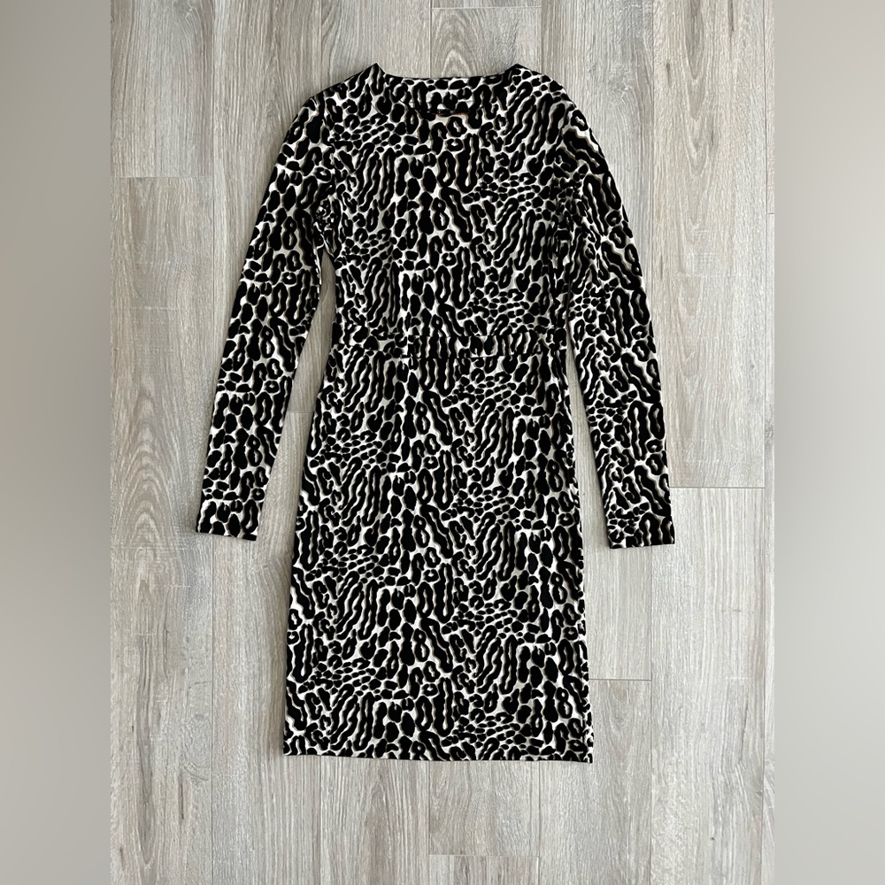 Tory Burch Women’s 100% Silk Leopard Print Dress Long Sleeves - Size Small